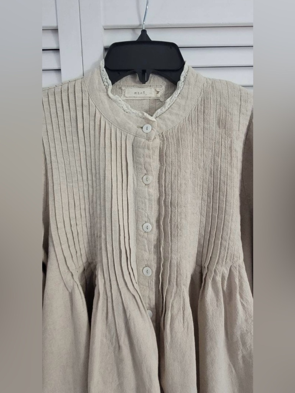 Vintage Mani Linen Peasant Top Size M - Picture 3 of 10